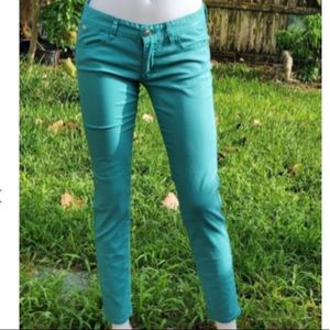 Armani Exchange Teal skinny jeans, size 2
